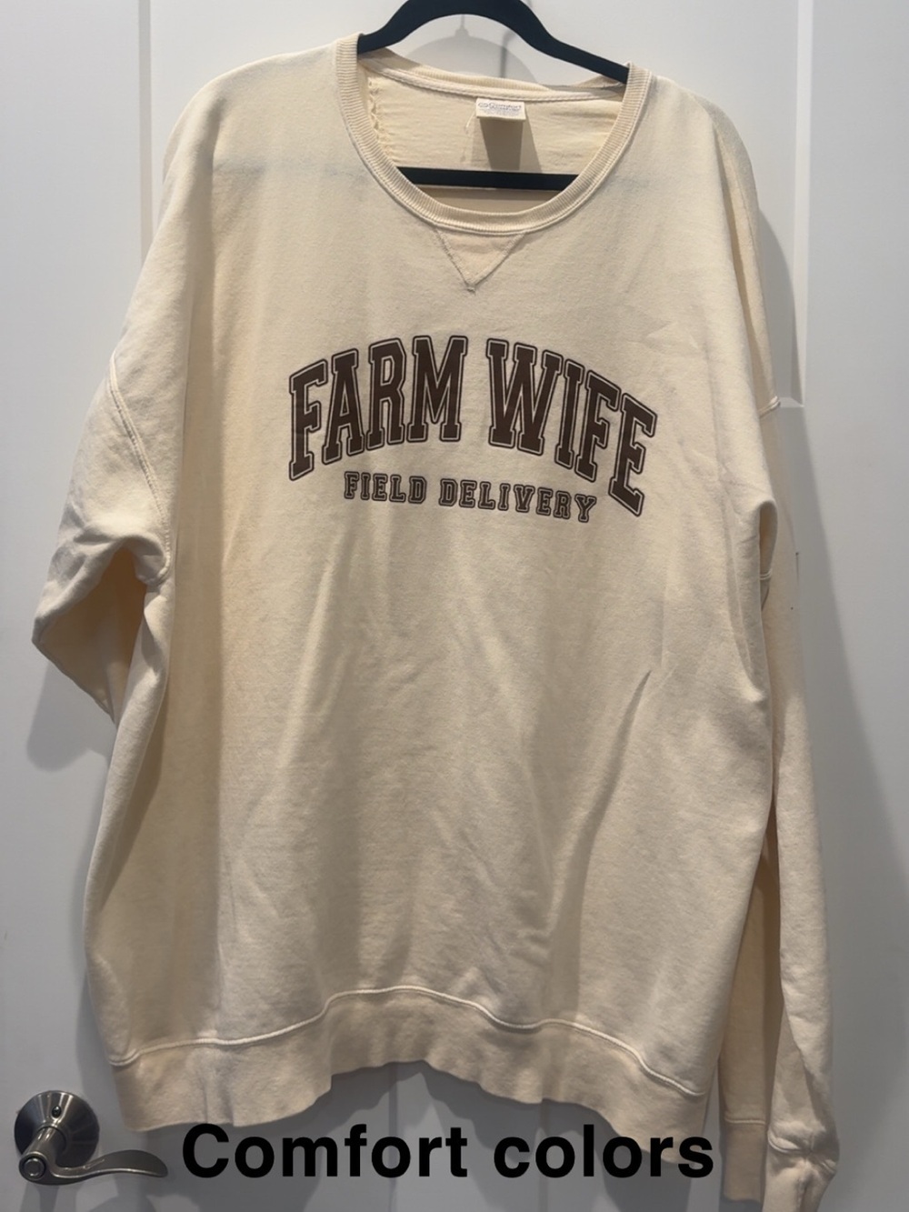 Farm Wife "Field Delivery" Cream Graphic Sweatshirt